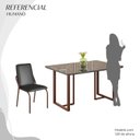 Ver imagem 5 de Conjunto Sala de Jantar Mesa 120x90cm Base Lunna Tampo MDF com Vidro Malibu Marrom/Preto