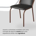 Ver imagem 6 de Conjunto Sala de Jantar Mesa 120x90cm Base Lunna Tampo MDF com Vidro Malibu Marrom/Preto