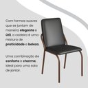 Ver imagem 7 de Conjunto Sala de Jantar Mesa 120x90cm Base Lunna Tampo MDF com Vidro Malibu Marrom/Preto