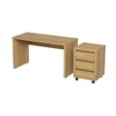 Ver imagem 7 de Escrivaninha Mesa Escritório com Gaveteiro com Rodízio Ficus 135cm CabeCasa MadeiraOriginals Rovere Marrom