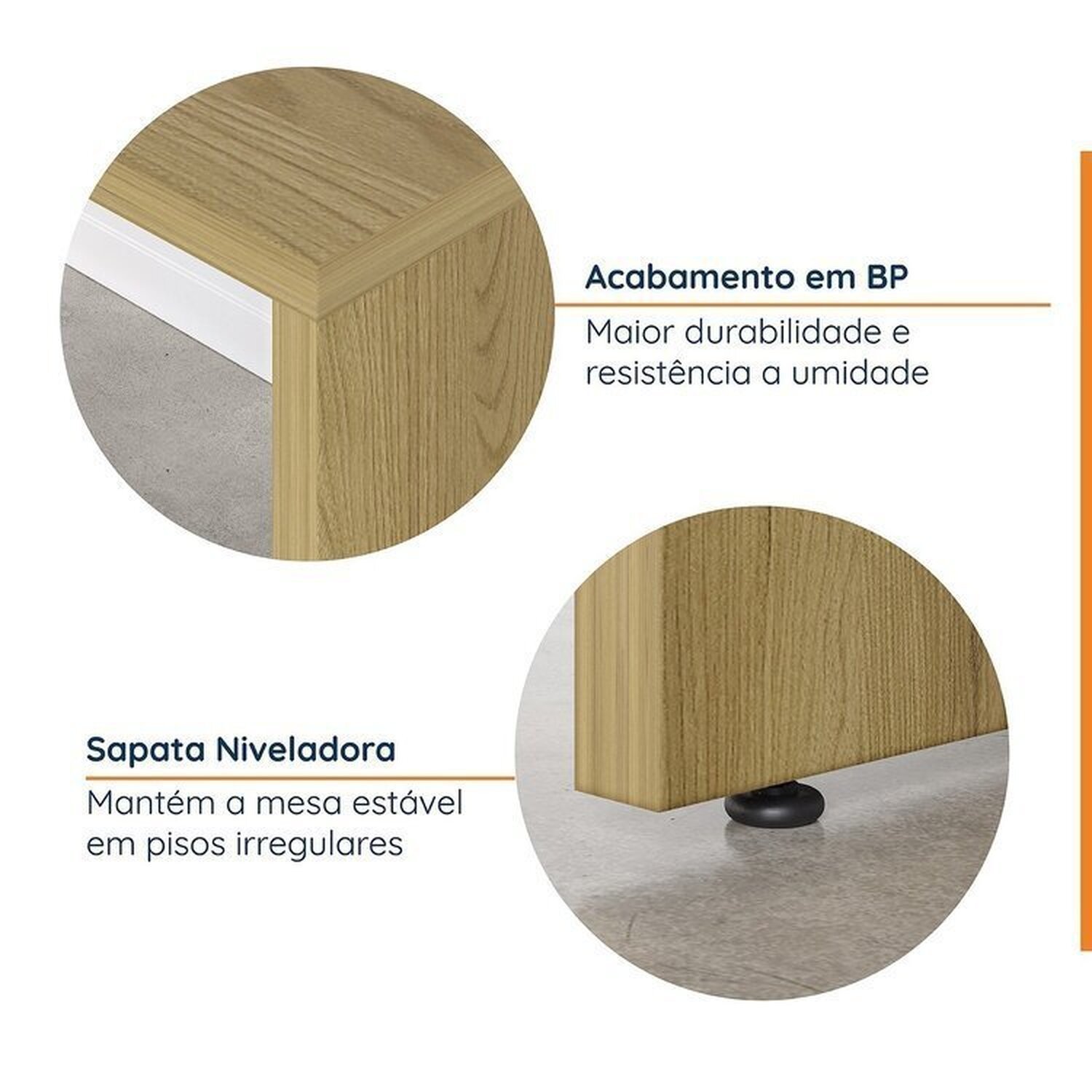 Mesa de Escritório 135cm com Gaveteiro com Rodízio Ficus Cabecasa Madeiramadeira - 5