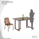 Ver imagem 5 de Conjunto Sala de Jantar Mesa 120x90cm Base Lunna Tampo MDF com Vidro Malibu Marrom