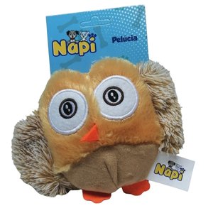 Brinquedo Pet Cães Pelúcia Pet Coruja Bege Napi 13Cm