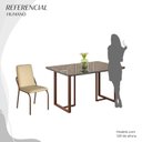 Ver imagem 5 de Conjunto Sala de Jantar Mesa 120x90cm Base Lunna Tampo MDF com Vidro Malibu Marrom/Creme