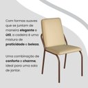 Ver imagem 7 de Conjunto Sala de Jantar Mesa 120x90cm Base Lunna Tampo MDF com Vidro Malibu Marrom/Creme