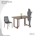 Ver imagem 5 de Conjunto Sala de Jantar Mesa 120x90cm Base Lunna Tampo MDF com Vidro Malibu Marrom/Grafite