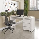 Ver imagem 1 de Escrivaninha Mesa Escritório com Gaveteiro com Rodízio Ficus 150cm CabeCasa MadeiraOriginals Branco