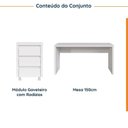 Ver imagem 2 de Escrivaninha Mesa Escritório 150cm com Gaveteiro com Rodízio Ficus CabeCasa MadeiraOriginals
