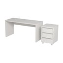 Ver imagem 7 de Escrivaninha Mesa Escritório com Gaveteiro com Rodízio Ficus 150cm CabeCasa MadeiraOriginals Branco