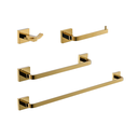 Ver imagem 1 de Kit De Acessório Quadrado Em Latão Dourado Para Banheiro 4 Peças Harmony Kit De Acessório Quadrado D