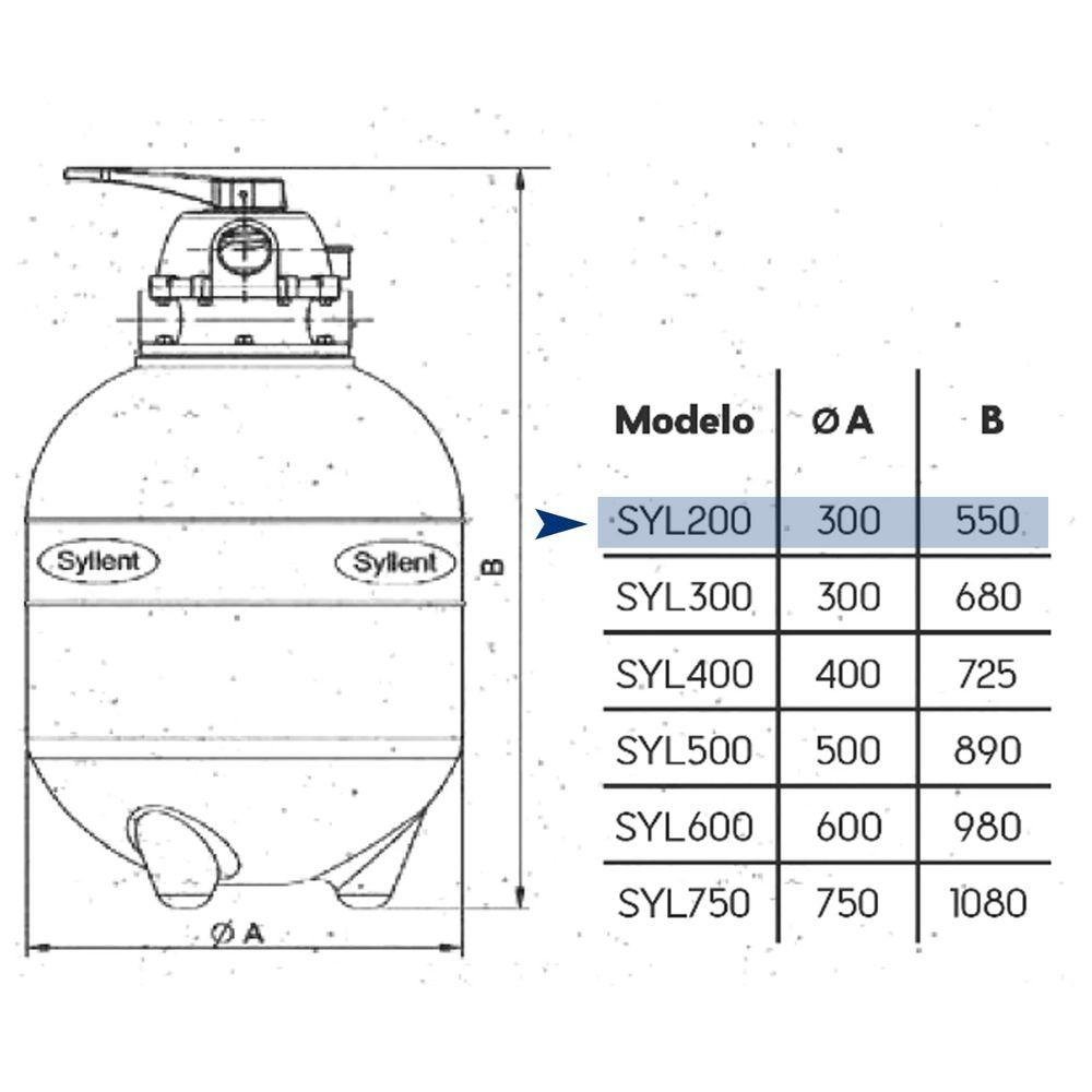 Filtro de Areia para Piscina 24.000l Syllent Sly200 Ofurô - 5