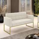 Ver imagem 2 de Sofá Namoradeira 2 Lugares Industrial Dourado Elisa Bouclê D03 - D’Rossi