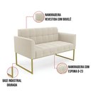 Ver imagem 3 de Sofá Namoradeira 2 Lugares Industrial Dourado Elisa Bouclê D03 - D’Rossi
