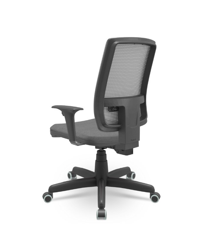 Cadeira Brizza Presidente Plaxmetal Tela Cinza Base Standard Back System Assento Poliéster Cinza T57 - 3