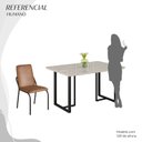 Ver imagem 5 de Conjunto Sala de Jantar Mesa 120x90cm Base Lunna Tampo MDF Laca com Vidro Malibu Preto/Marrom