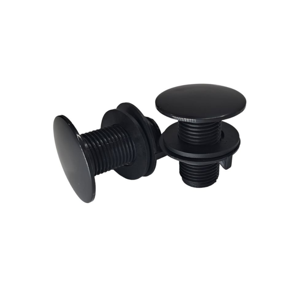 Kit 2 Plug Para Lavatório ABS Preto