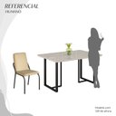 Ver imagem 5 de Conjunto Sala de Jantar Mesa 120x90cm Base Lunna Tampo MDF Laca com Vidro Malibu Preto/Creme