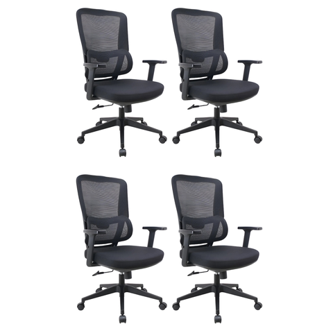 Kit 4 Cadeiras de Escritório Diretor Titan - Preta