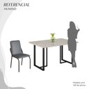 Ver imagem 5 de Conjunto Sala de Jantar Mesa 120x90cm Base Lunna Tampo MDF Laca com Vidro Malibu Preto/Grafite