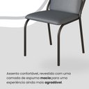 Ver imagem 6 de Conjunto Sala de Jantar Mesa 120x90cm Base Lunna Tampo MDF Laca com Vidro Malibu Preto/Grafite
