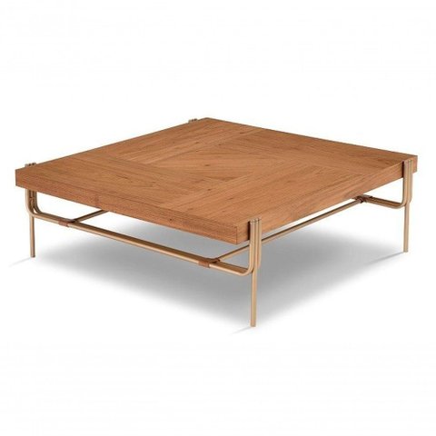 Mesa de Centro Madeira 1,00 X 1,00 Pés Metal Inori