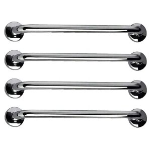 Barra de Apoio 40cm Alça Inox Kit 4 Unidades Idoso Deficiente Acessibilidade Cadeirante Banheiro Box