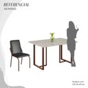 Ver imagem 5 de Conjunto Sala de Jantar Mesa 120x90cm Base Lunna Tampo MDF Laca com Vidro Malibu Marrom/Preto