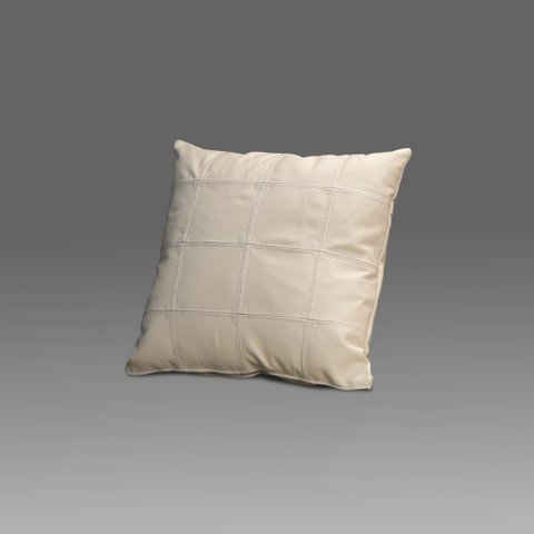 Almofada Decorativa de Couro Legítimo 45x45cm Bella Tiza- Mozzelar
