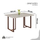 Ver imagem 3 de Conjunto Sala de Jantar Mesa 120x90cm Base Lunna Tampo MDF Laca com Vidro Malibu Marrom