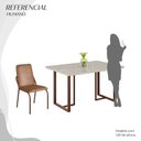 Ver imagem 5 de Conjunto Sala de Jantar Mesa 120x90cm Base Lunna Tampo MDF Laca com Vidro Malibu Marrom