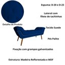 Ver imagem 3 de Recamier Sofá Divã Namoradeira Sienna 90cm Solteiro Suede