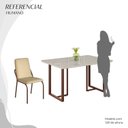 Ver imagem 5 de Conjunto Sala de Jantar Mesa 120x90cm Base Lunna Tampo MDF Laca com Vidro Malibu Marrom/Creme