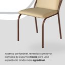 Ver imagem 6 de Conjunto Sala de Jantar Mesa 120x90cm Base Lunna Tampo MDF Laca com Vidro Malibu Marrom/Creme