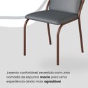 Ver imagem 6 de Conjunto Sala de Jantar Mesa 120x90cm Base Lunna Tampo MDF Laca com Vidro Malibu Marrom/Grafite