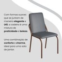 Ver imagem 7 de Conjunto Sala de Jantar Mesa 120x90cm Base Lunna Tampo MDF Laca com Vidro Malibu Marrom/Grafite