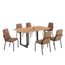 Ver imagem 2 de Conjunto Sala de Jantar Mesa 160x90cm Base Lunna Tampo MDF Malibu Preto/Marrom