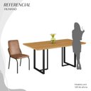 Ver imagem 5 de Conjunto Sala de Jantar Mesa 160x90cm Base Lunna Tampo MDF Malibu Preto/Marrom