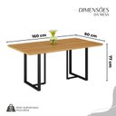 Ver imagem 3 de Conjunto Sala de Jantar Mesa 160x90cm Base Lunna Tampo MDF Malibu Preto/Creme