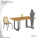 Ver imagem 5 de Conjunto Sala de Jantar Mesa 160x90cm Base Lunna Tampo MDF Malibu Preto/Creme