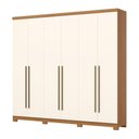 Ver imagem 1 de Guarda Roupa Casal 06 Portas 03 Gavetas New Jade D345 Cinamomo Off White - Henn