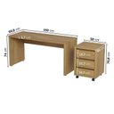 Ver imagem 3 de Escrivaninha Mesa Escritório com Gaveteiro com Rodízio Ficus 150cm CabeCasa MadeiraOriginals Rovere Marrom