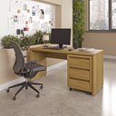 Ver imagem 1 de Escrivaninha Mesa Escritório com Gaveteiro com Rodízio Ficus 150cm CabeCasa MadeiraOriginals Rovere Marrom