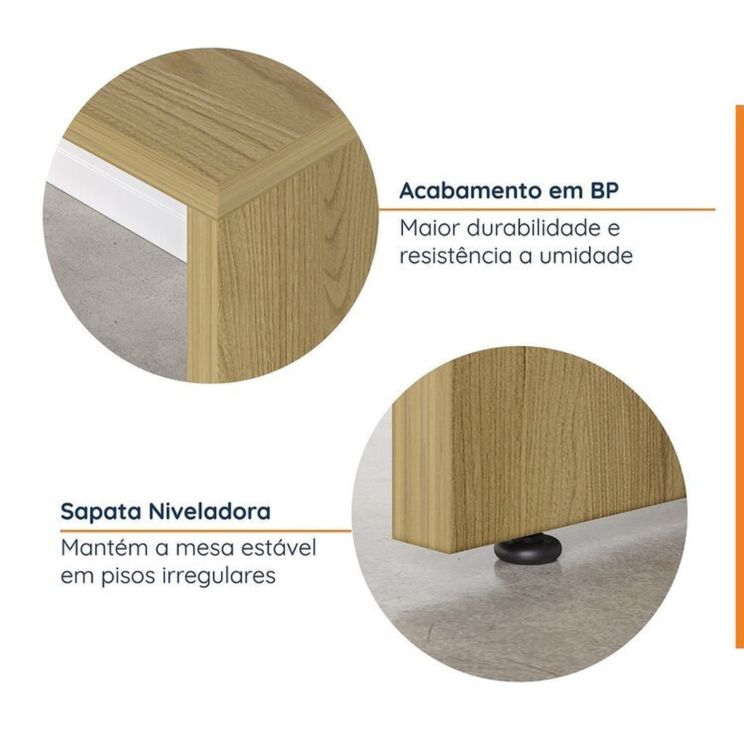 Mesa de Escritório 150cm com Gaveteiro com Rodízio Ficus Cabecasa Madeiramadeira - 5