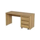 Ver mais imagens de Escrivaninha Mesa Escritório com Gaveteiro com Rodízio Ficus 150cm CabeCasa MadeiraOriginals Rovere Marrom