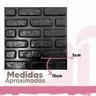 Kit C/15 Placas Revestimento de Pvc Tijolo Preto Efeito Gesso Lavável Decorativo 50x50cm - 3