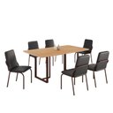 Ver imagem 2 de Conjunto Sala de Jantar Mesa 160x90cm Base Lunna Tampo MDF Malibu Marrom/Preto