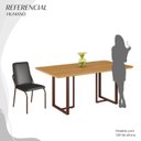 Ver imagem 5 de Conjunto Sala de Jantar Mesa 160x90cm Base Lunna Tampo MDF Malibu Marrom/Preto