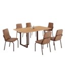 Ver imagem 2 de Conjunto Sala de Jantar Mesa 160x90cm Base Lunna Tampo MDF Malibu Marrom