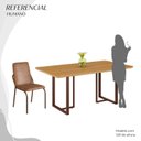 Ver imagem 5 de Conjunto Sala de Jantar Mesa 160x90cm Base Lunna Tampo MDF Malibu Marrom