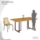 Ver imagem 5 de Conjunto Sala de Jantar Mesa 160x90cm Base Lunna Tampo MDF Malibu Marrom/Creme
